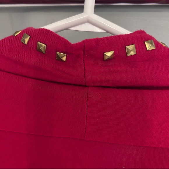 Red Studded V-Neck Top - Picture 5 of 5